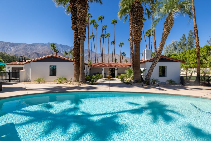 Beautiful mountain views with mature palm trees