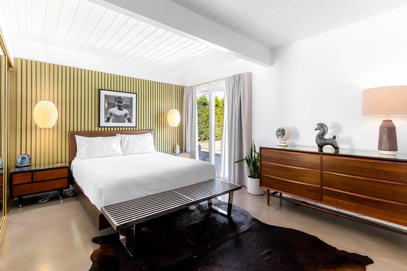 Primary bedroom with king bed