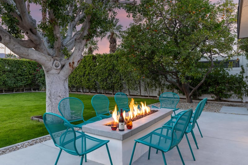 Grab some wine and gossip around the fire pit