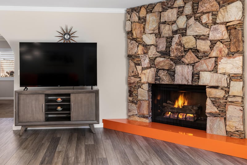 Gorgeous stone fireplace