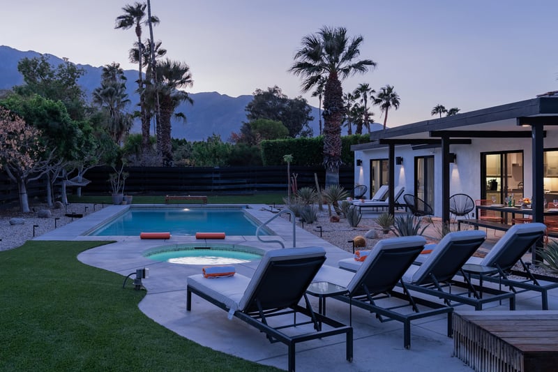 Plenty of poolside chaise lounges