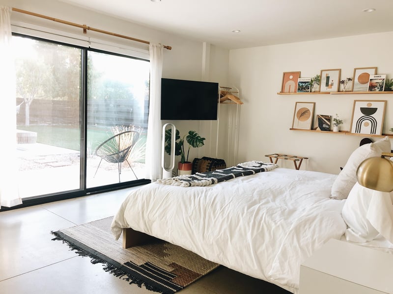 Enjoy access to the outdoors from your beautiful bedroom