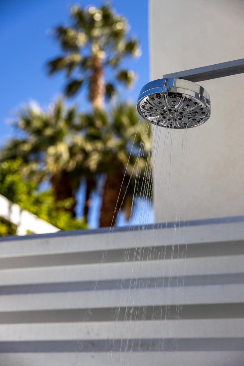 Outdoor waterfall shower