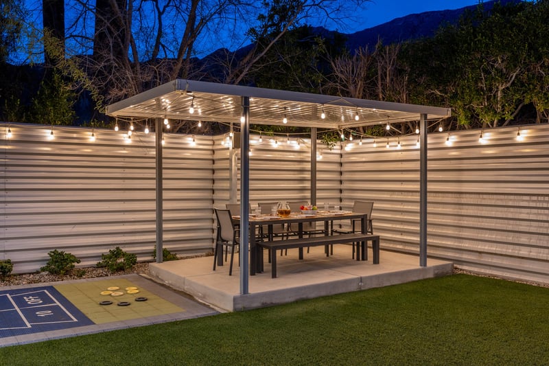 Dine under the soft glow of fairy lights