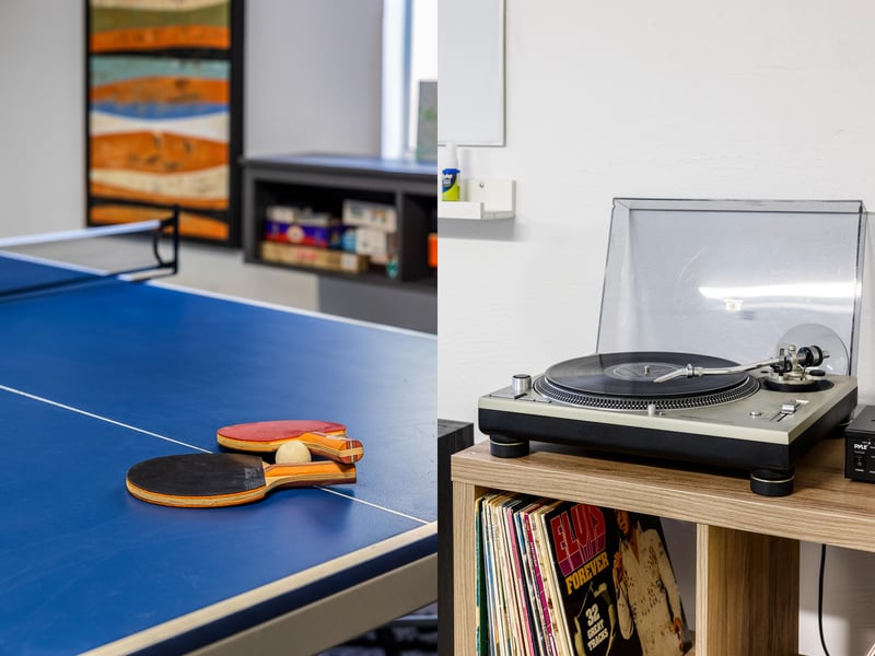 Pig Pong Paddles And Record Player