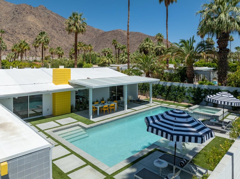 Overhead views of the amazing pool and yard
