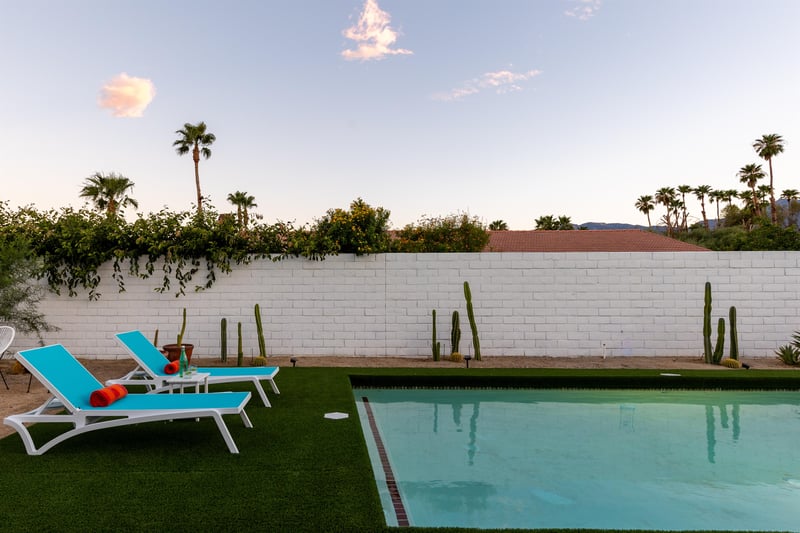 Palm trees and blue skies