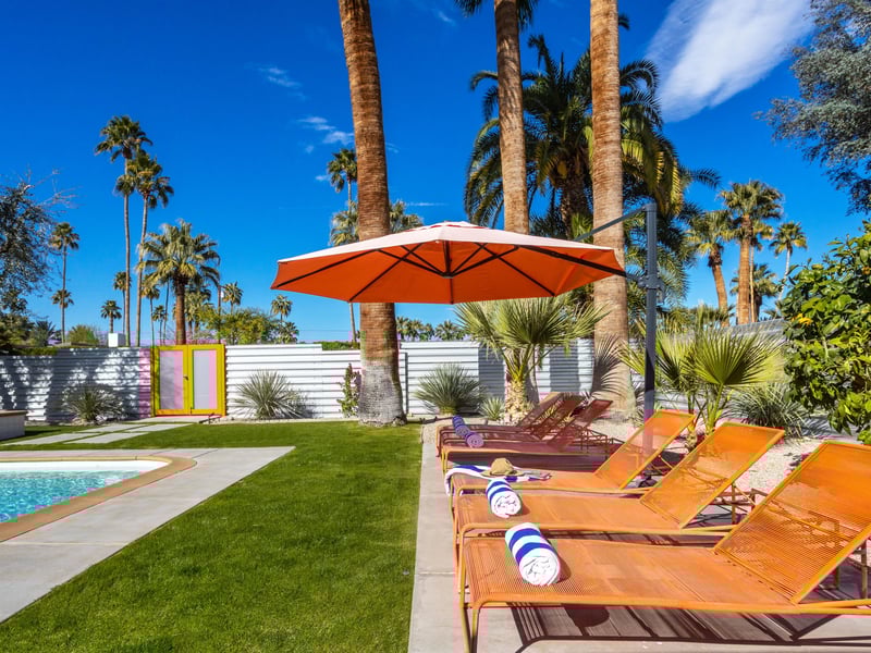 Plenty of chaise lounges for relaxing poolside