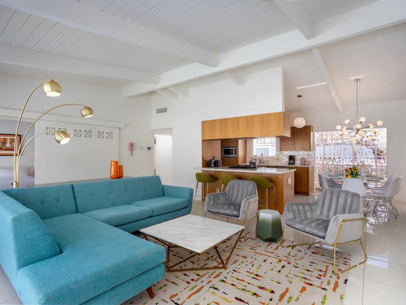 Mid mod inspired art and furnishings