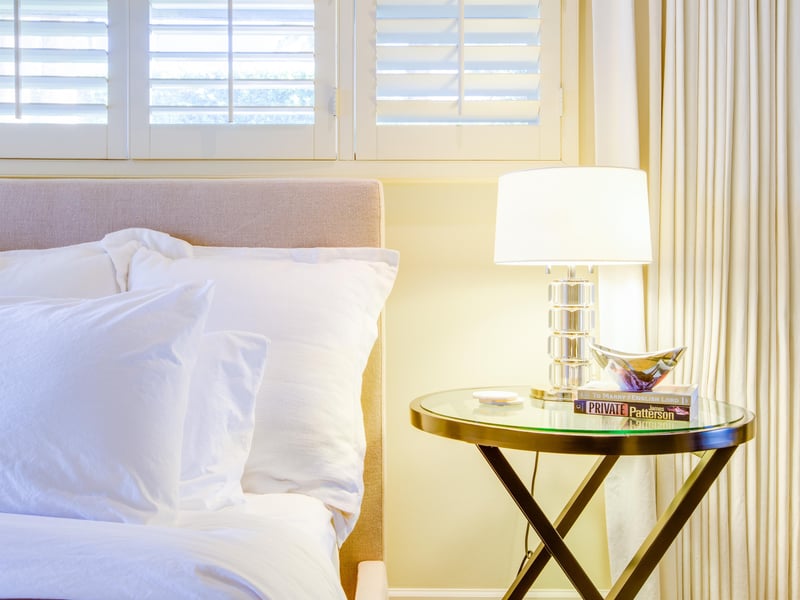 Modern light fixtures set the mood