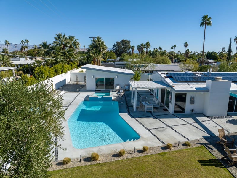 Aerial views of the poolyard