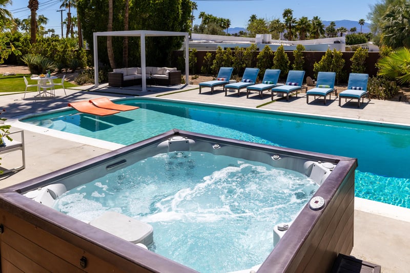 Take a dip in the above ground spa