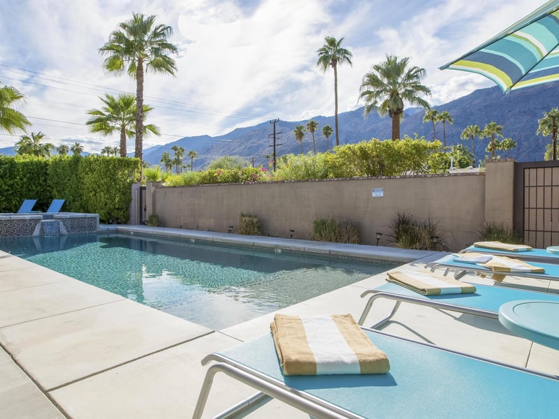 Lounge chairs for relaxing by the pool