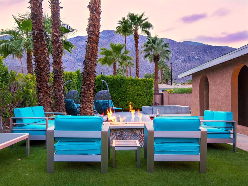 Fire pit with stunning mountain views