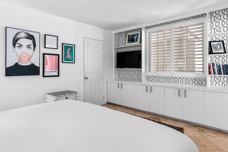 Lots of storage in this guest bedroom