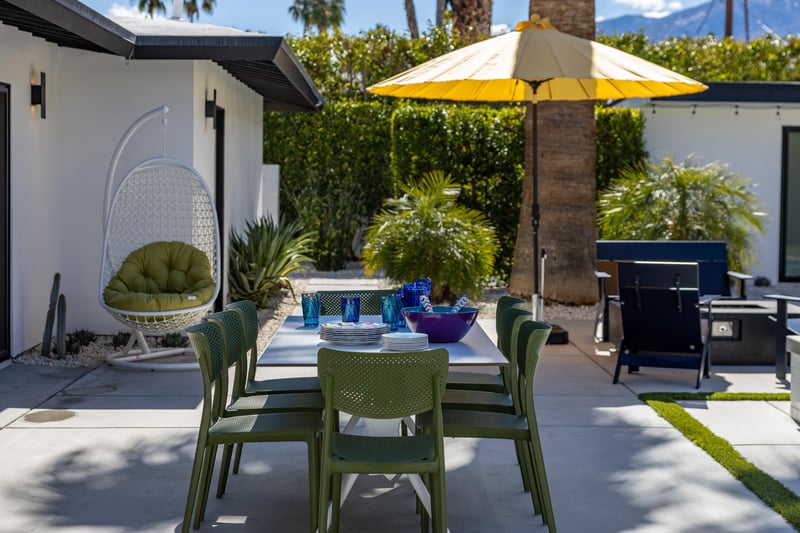 Outdoor seating for eight