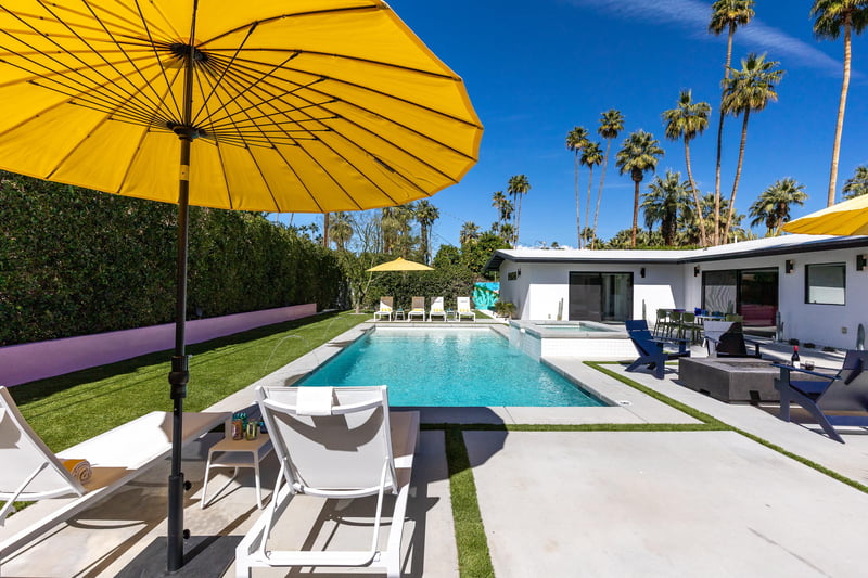 Lots of outdoor pool seating