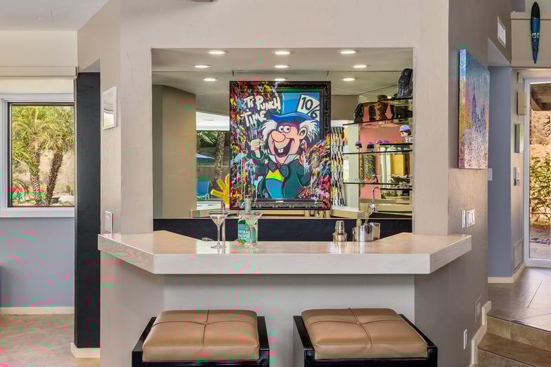 Wet bar with seating for two