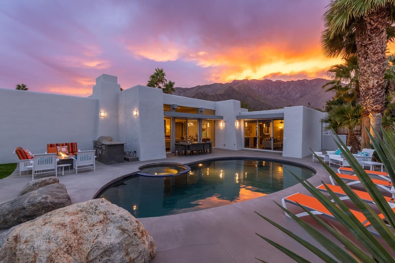 Watch the amazing Palm Springs sunsets from the pool deck