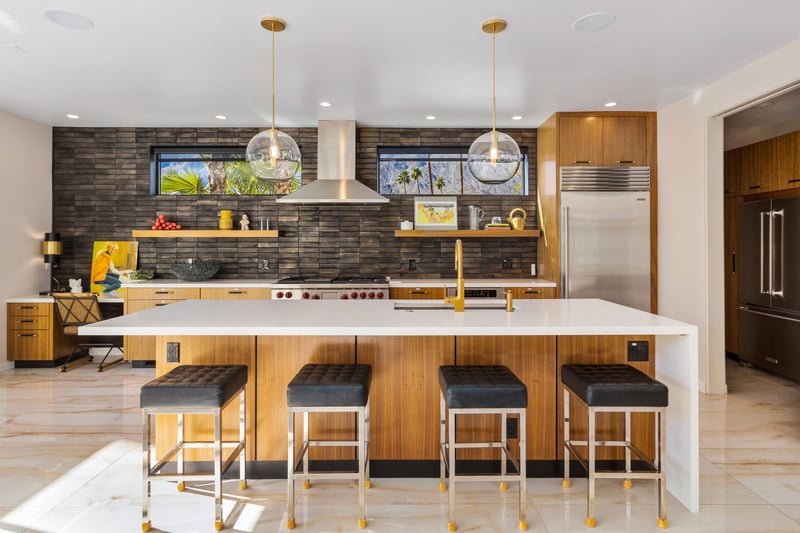 Beautiful center island with quartz countertops