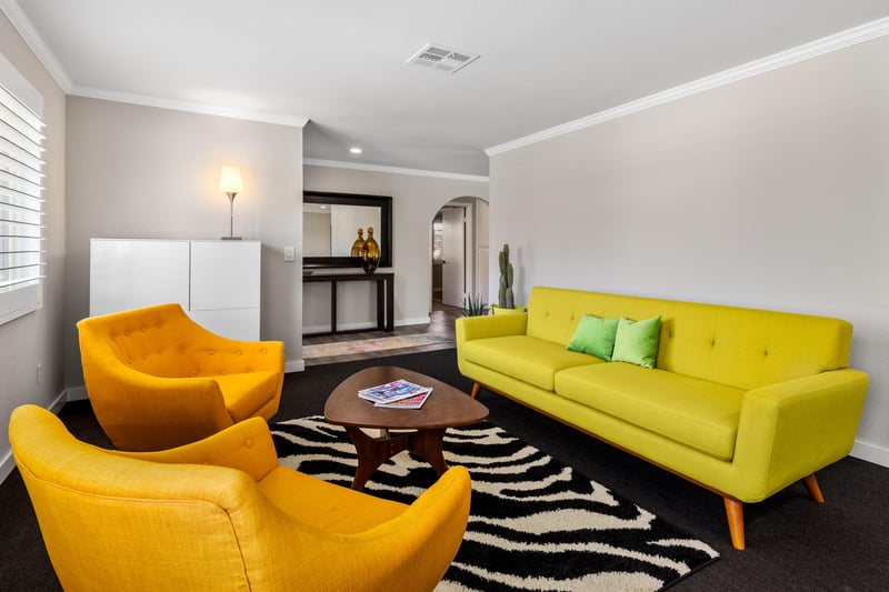 Midcentury modern furniture throughout