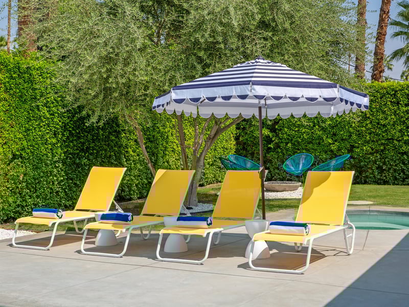 Lounge chairs for relaxing by the pool