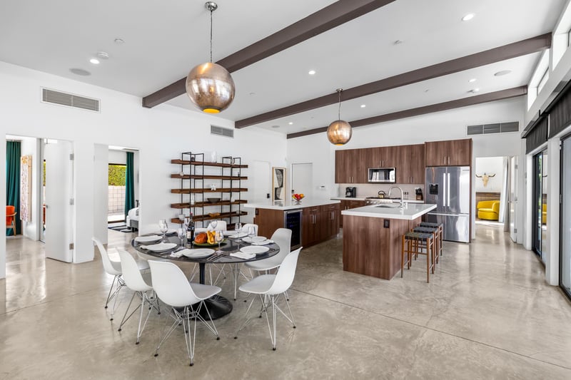 Open concept kitchen to dining