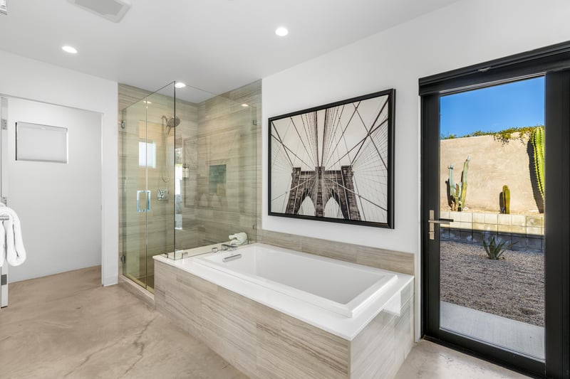 Primary bathroom with gorgeous tub