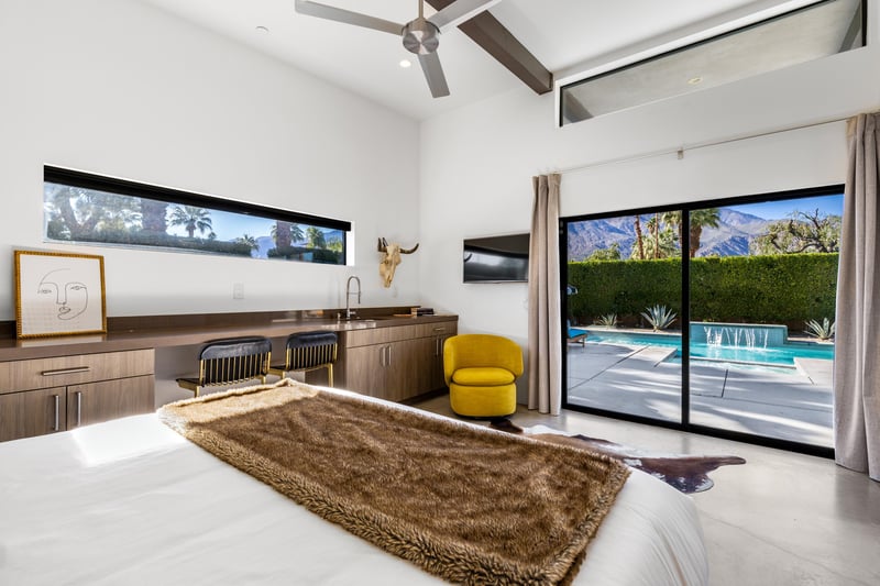 Casita bedroom with kitchenette