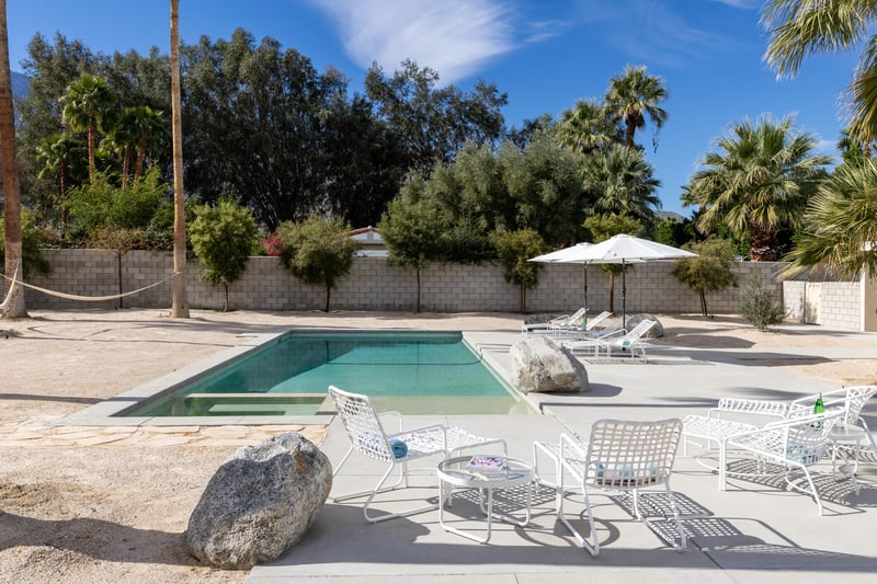 Stylish outdoor pool area