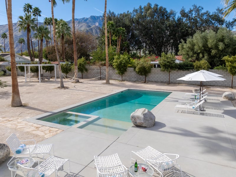 Comfortable loungers and stunning mountain vistas