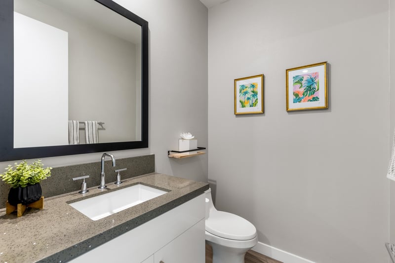 Sleek powder room