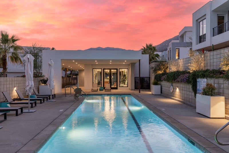 Stunning pink sunset skies