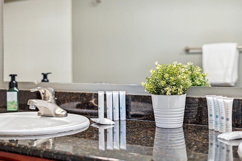 Soaps, Shampoo, Conditioner, Body Wash and Body lotion provided.