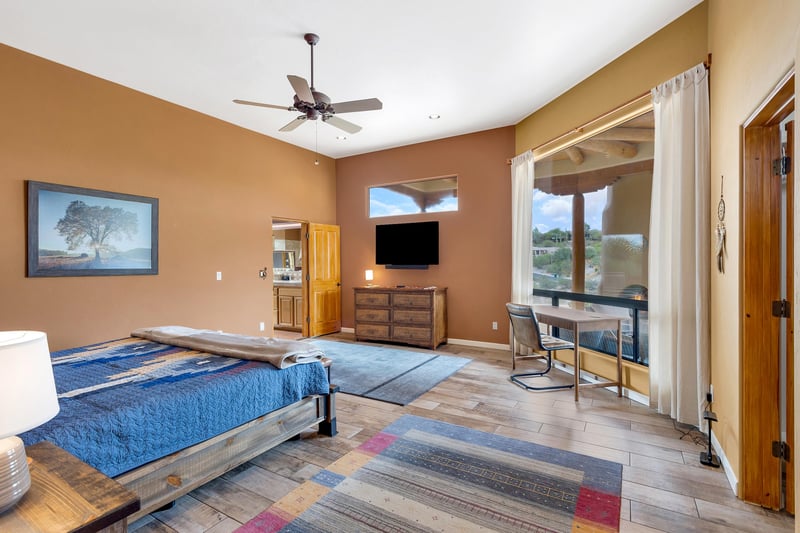 Master Bedroom with smart tv and work space