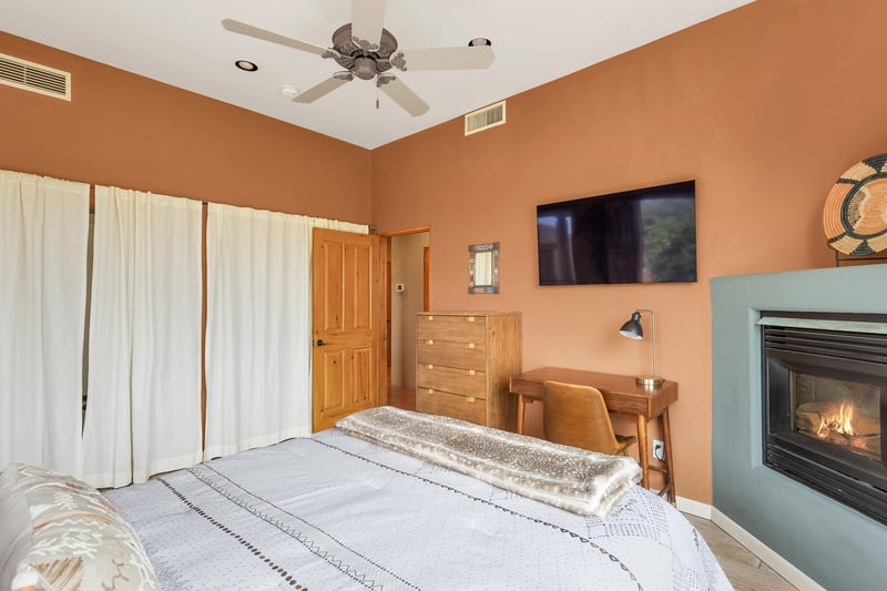cozy fireplace in 2nd guest bedroom