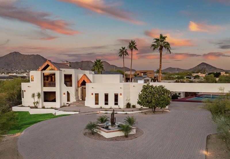 Front of home during sunset