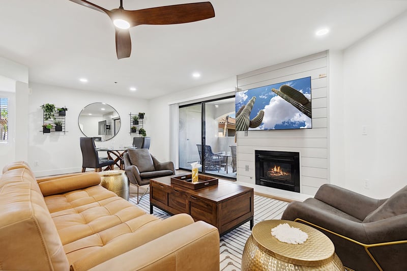 Gas burning fireplace