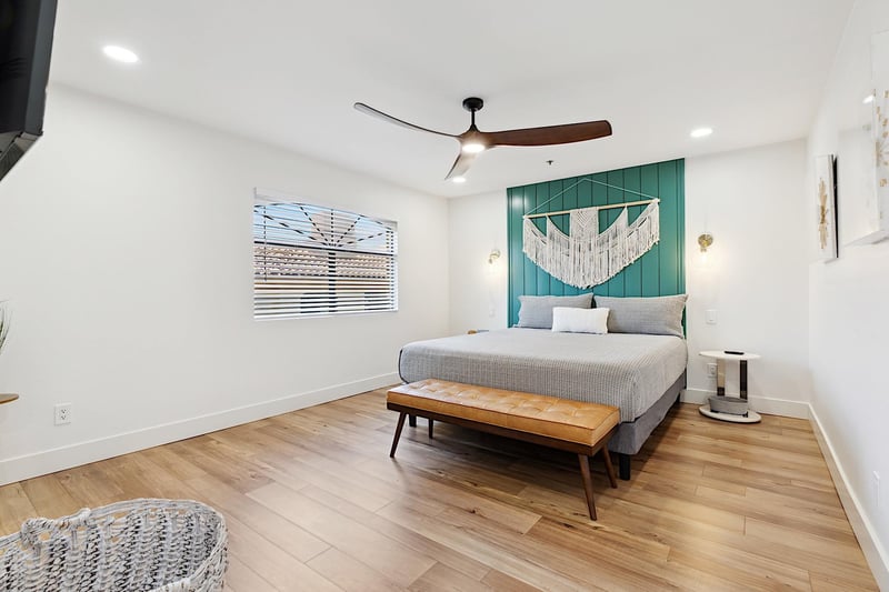 Master suite.  King sized bed