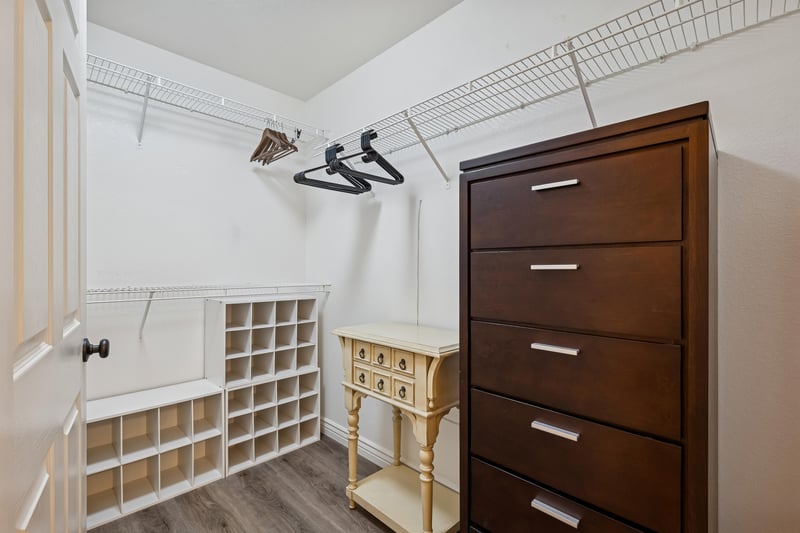 Full size walk in closet just off the Primary bedroom.