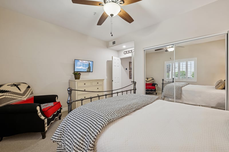 Guest bedroom provides smart TV for streaming your favorite shows.