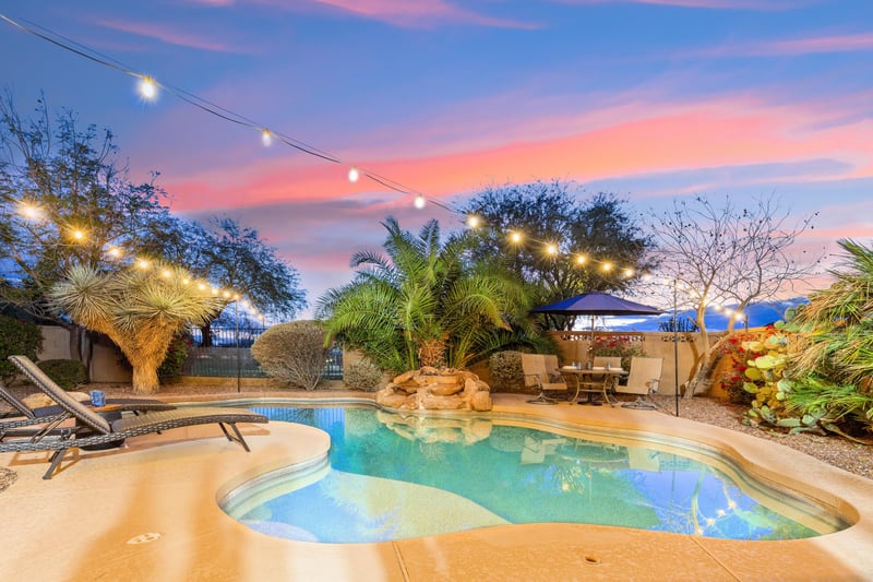 Arizona sunset over the backyard