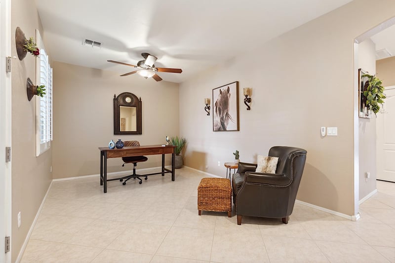 Desk workspace by entry way
