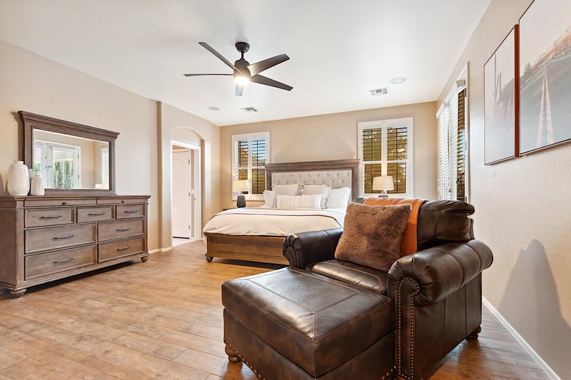 Master bedroom  kingsized bed