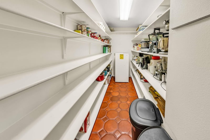 WalkIn Pantry With Many Small Kitchen Appliances