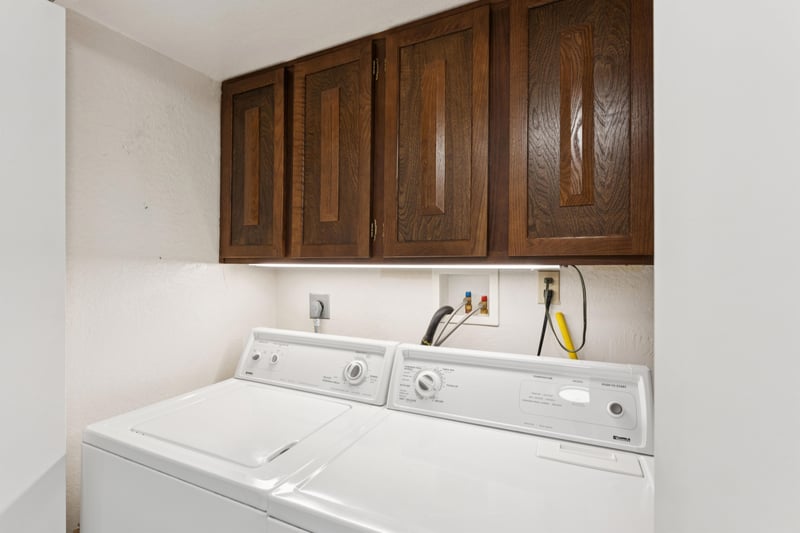 Full sized washer and dryer inside the unit for your convenience