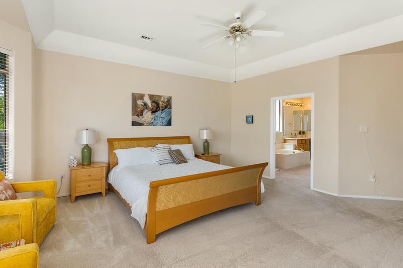 Master bedroom with king mattress