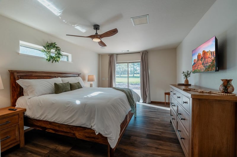 Master Bedroom With Access To Back Yard
