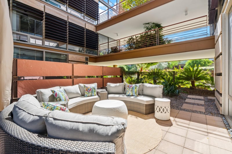 Private patio seating