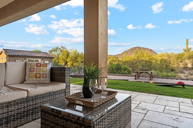 Beautiful mountain views from the sofas